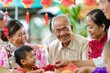 Celebrating Filipino Heritage: Multigenerational Family in Traditional Attire Enjoying Cultural Stories
