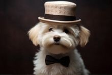 Cute Dog Wearing A Hat