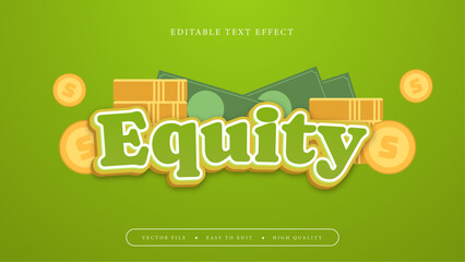 Wall Mural - Orange white and green equity 3d editable text effect - font style