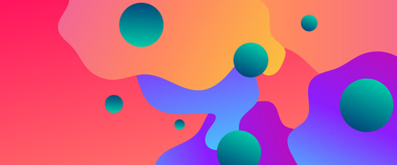 Wall Mural - Colorful vector abstract banner with simple geometric shapes. For cover design, book design, poster, cd cover, flyer, website backgrounds or advertising