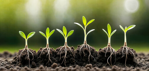 Poster - Green Soybean Plants with Roots