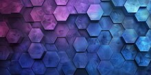 A Background Features A Pattern Of Hexagonal Shapes Against A Gradient Of Blue And Purple.