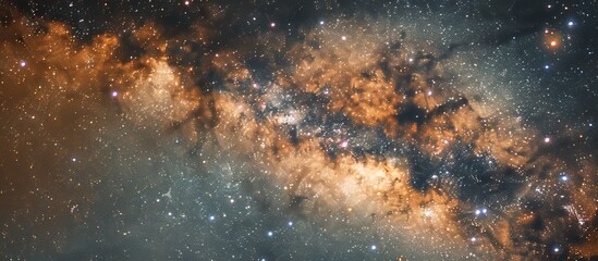 Wall Mural - capturing a mesmerizing view of a cluster of stars shining brightly in a vast galaxy, all set agains