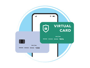 Wall Mural - virtual debit card - secure payments online and abroad. instantly generated 16-digit card numbers fo