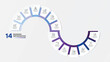 © Adison - Blue tone circle infographic with 14 steps, process or options.