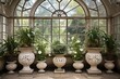 © Michael - Stone Urn Planters & Fragrant Jasmines: Antique Greenhouse Conservatory Designs