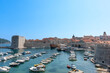 Mediterranean sea and marina outside walls of Dubrovnik