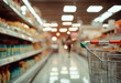 store market woman abstract hold cart cart shopping aisle shopping defocused shelf supermarket grocery background blurred retail light store purchase grocery supermarket bokeh han