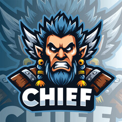 Wall Mural - The cool chief mascot logo vector illustration