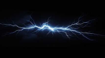 Wall Mural - a lightning. realistic lightning isolated on black background with blue lights.