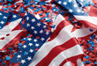 Ample Confetti Promotional Featuring Celebrate Vibrant Content Copy-space Election Memorial Flags Banner American Labor Mockup Day Presidents USA Independence copy space con