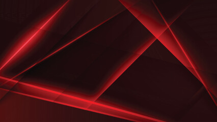 Wall Mural - Black, grey red virtual abstract background overlap triangle layer with neon line lights. Spectrum vibrant colors laser show. Video game background. Landing page, gaming website banner template design
