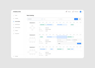 Wall Mural - company meeting room booking platform ui design