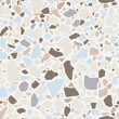 Terrazzo imitation seamless pattern. Marble texture with stone fragments. Pastel floor tile for interior design. Vector