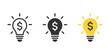 © Hunter Leader - Light bulb with dollar icon set. Dollar in light bulb icons. Lamp with dollar icon. Vector illustration