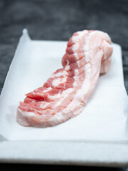 Canvas Print - Fresh raw pork belly, meat ingredients