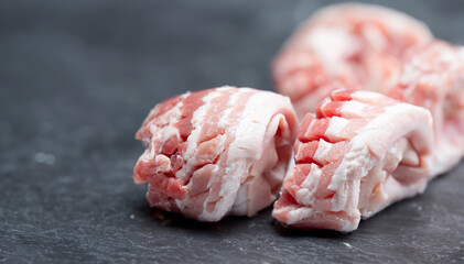 Canvas Print - Fresh raw pork belly, meat ingredients	