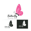 Stylized image of butterfly logo icon template isolated vector illustration