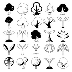 Wall Mural - tree-icon-set2