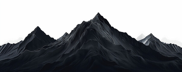 Wall Mural - black mountain vector on white backgtround