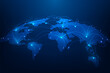global internet network technology connection on blue dark background. vector illustration fantastic design on blue background.