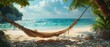Relaxing in a beach hammock