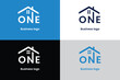 letter one logo, circle and letter one logo, logomark,letter one and home icon logo, letter one real estate company logo