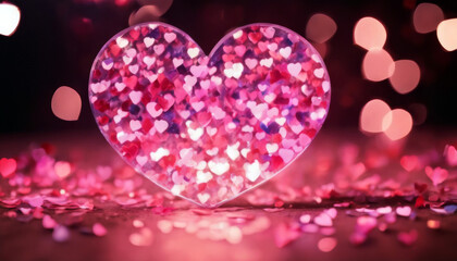 Sparkling bokeh light  Abstract light Love texture confetti day heart Valentine concept  shaped background festive pattern decorative blurred shiny shape card happy romance february 14 nubes