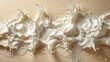 Freeze motion of whirling milk cream, close-up. Generative Ai. 