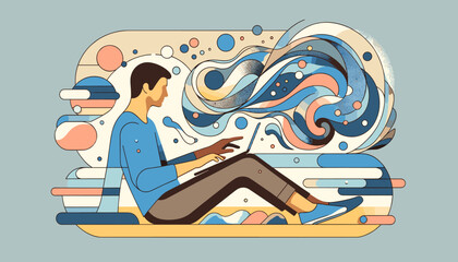 large-scale language model ai (llm) concept vector illustration.