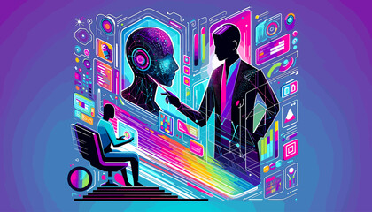 large-scale language model ai (llm) concept vector illustration.