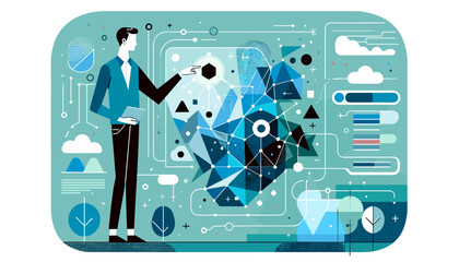 Large-scale language model AI (LLM) concept vector illustration.