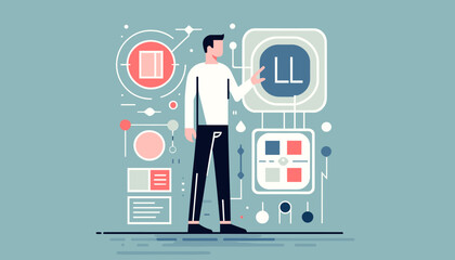 large-scale language model ai (llm) concept vector illustration.