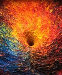 Wall Mural - a colorful swirl of paper with a large hole in the middle. generative ai.