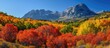 Crisp mountain air meets vibrant autumn hues 🍁🏔️ Clear skies frame nature's masterpiece, inviting serene exploration and awe.