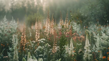 Summer aesthetic landscape panorama, muted neutral colors...