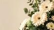 © ItziesDesign - Isolated condolence flowers, ample copyspace on side, subdued lighting