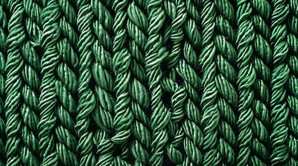 Leinwandbilder - Woven green wool fabric texture Hand knitted textile canvas background Patchwork carpet backdrop Factory material threads Abstract design Closeup mockup top view : Generative AI