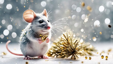 White 2020 Confetti Watercolor Background Symbol Mouse Carrying Christmas Illustration Tree Similar Keywords Winter New Year Holiday Animal Art Baby Card Cartoon Cel