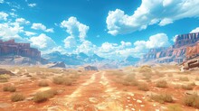 Desert Landscape With Blue Sky