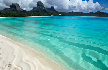 Wall Mural - beach with turquoise water and sky