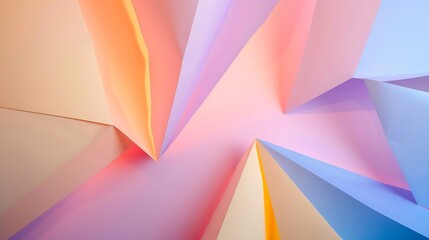 Poster - Geometric pastel color paper background : Generative AI