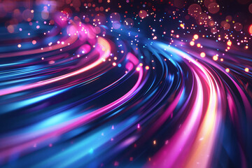Canvas Print - shining neon motion design background, abstract kv main visual business ppt background