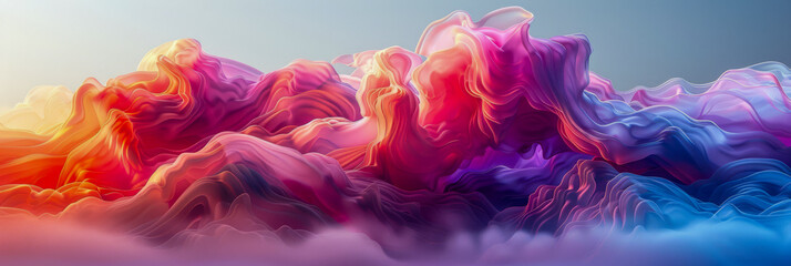 Wall Mural - abstract colorful wavelike digital art composition