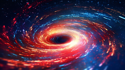 Wall Mural - Digital galaxy colorful black hole scene abstract graphic poster web page PPT background