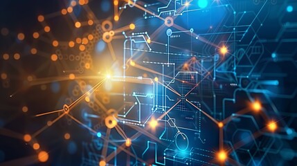 Wall Mural - futuristic circuitry and connectivity concept illustration - digital innovation and information tech