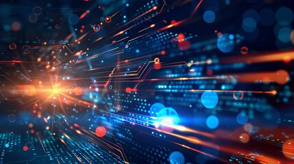 Wall Mural - futuristic circuitry and connectivity concept illustration - digital innovation and information tech