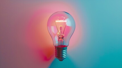 Aufkleber - Brainstorming concept with a light bulb  Flat lay : Generative AI