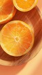 Mandarin orange fruit slice vitamin food for skin story background