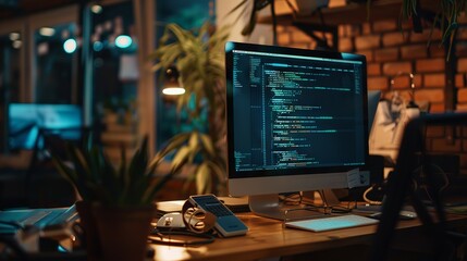 Wall Mural - vibrant display of php and html coding on computer screen – a glimpse into web development and progr